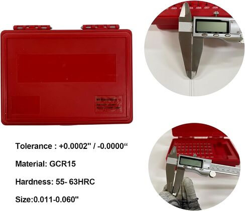 Precision Pin Gage Set for Measurement, 0.011'' to 0.060'', Minus Tolerance, with Storage Case, for Caliper and Hole Size Check in PCB, CNC Machining, Durable and Accurate (50PCS(0.011-0.060")) in Saudi Arabia
