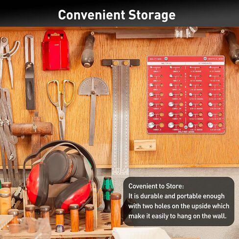 فاحص الخيوط، فاحص خيط الصواميل والمسامير الاحترافي مع 28 مقاسًا، 14 متريًا ممتازًا و14 مسمار تعريف قياسي، مقياس خيط دقيق بمقاييس السنتيمتر والبوصة على كلا الجانبين in Kuwait