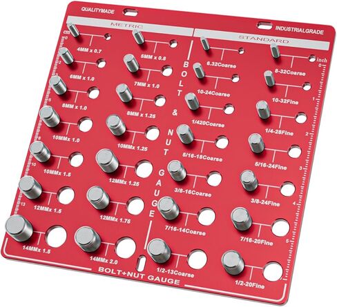28 Nut and Bolt Thread Checker, Thread Checker, Bolt Size and Thread Identifier, Standard Screw Size Gauge with Inches and Centimeters in Kuwait