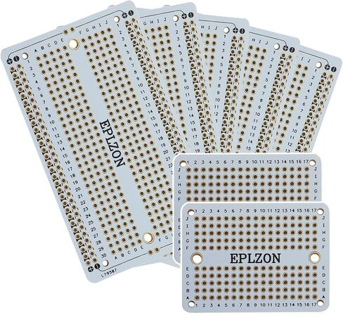 لوحة توصيل PCB قابلة للحام، لوحة لحام مطلية بالذهب لمشاريع الإلكترونيات التي تصنعها بنفسك تنطبق على مشاريع لحام Arduino مقاس 3.5 بوصة × 2.05 بوصة (5 عبوات + 2 لوحة صغيرة، أسود) in Kuwait