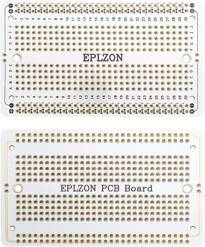 لوحة توصيل PCB قابلة للحام، لوحة لحام مطلية بالذهب لمشاريع الإلكترونيات التي تصنعها بنفسك تنطبق على مشاريع لحام Arduino مقاس 3.5 بوصة × 2.05 بوصة (5 عبوات + 2 لوحة صغيرة، أسود) in Kuwait