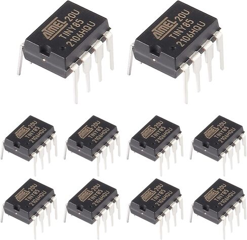 AITRIP 10 قطع ATTINY85-20PU DIP-8 IC ATTINY85 MCU 8BIT متحكم صغير مع 8 كيلو بايت (10 قطع) in Saudi Arabia