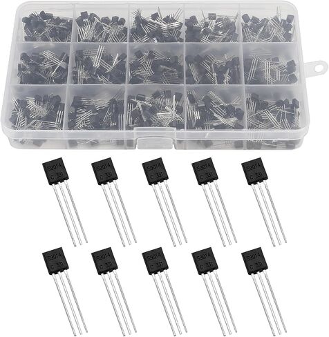 مجموعة 15 قيم 750 قطعة MOSFET، A1015 C945 C1815 S8050 S8550 S9012 S9013 S9014 S9015 S9018 2N2222 2N3904 2N3906 2N5401 2N5551 PNP NPN مجموعة متنوعة من ترانزستورات الطاقة in Kuwait