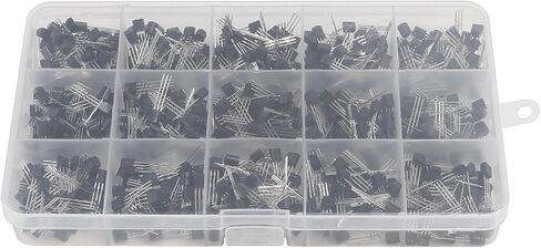 مجموعة 15 قيم 750 قطعة MOSFET، A1015 C945 C1815 S8050 S8550 S9012 S9013 S9014 S9015 S9018 2N2222 2N3904 2N3906 2N5401 2N5551 PNP NPN مجموعة متنوعة من ترانزستورات الطاقة in Kuwait
