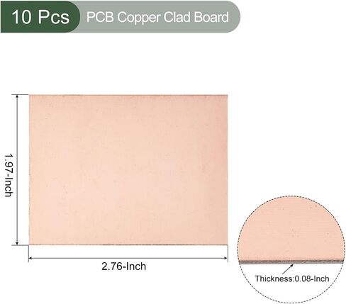 5 قطع من لوحة YOKIVE النحاسية PCB، لوحات دوائر فارغة مزدوجة الجوانب FR4، رائعة للهوايات الإلكترونية والحفر ومشاريع الدوائر (70 مم × 50 مم × 0.8 مم) in Kuwait