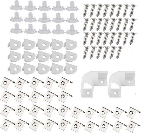15PCS LED Channel Corner Connector Kit Black for Led Strip Lights Kitchen Cabinets U Shape Black Channels System in Saudi Arabia