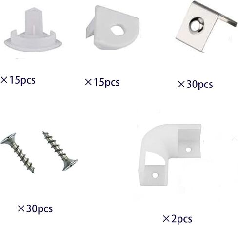 15PCS LED Channel Corner Connector Kit Black for Led Strip Lights Kitchen Cabinets U Shape Black Channels System in Saudi Arabia