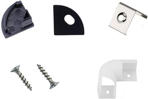 15PCS LED Channel Corner Connector Kit Black for Led Strip Lights Kitchen Cabinets U Shape Black Channels System in Saudi Arabia
