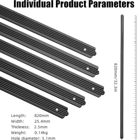 towallmark 50 حزمة من الدرابزينات المصنوعة من الألومنيوم، 32.25 × 1 × 0.1 بوصة درابزين الشرفة المسطح المستقيم، الدرابزينات درابزين سطح الدرج، درابزين سطح السفينة والسلالم، أسود غير لامع in Kuwait