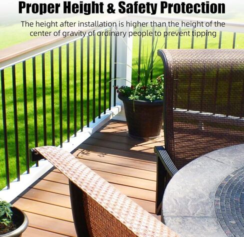 towallmark 50 حزمة من الدرابزينات المصنوعة من الألومنيوم، 32.25 × 1 × 0.1 بوصة درابزين الشرفة المسطح المستقيم، الدرابزينات درابزين سطح الدرج، درابزين سطح السفينة والسلالم، أسود غير لامع in Kuwait