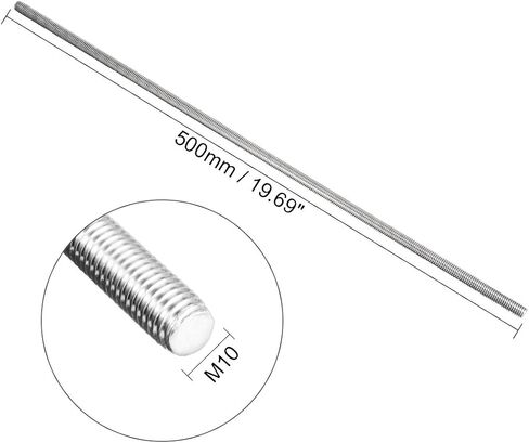 Uxcell M4 x 250mm قضيب ملولب بالكامل، 304 فولاذ مقاوم للصدأ، خيوط اليد اليمنى in Kuwait