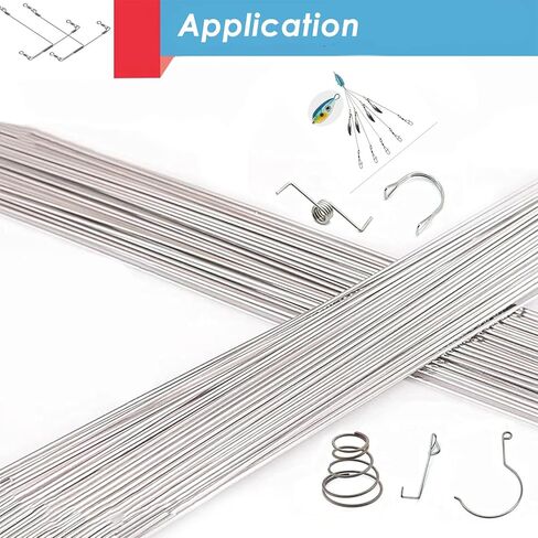 50CM Stainless Steel Spring Wire Hard Wire Full Hard Wire Straight Wire 0.2-2Mm Spring Steel Wire, Straight Steeless Wire Assortment Kit (0.2mm 40Pcs) in Kuwait