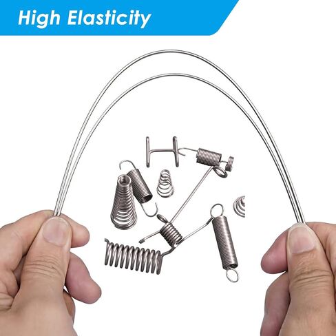 50CM Stainless Steel Spring Wire Hard Wire Full Hard Wire Straight Wire 0.2-2Mm Spring Steel Wire, Straight Steeless Wire Assortment Kit (0.2mm 40Pcs) in Kuwait