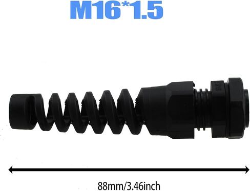 Maxmoral 10 قطع PG7 كابل نايلون مقاوم للماء 3 مم إلى 6.5 مم فتحة خط أسود قابل للتعديل مع تخفيف الضغط لتثبيت الكابل وتوصيل صندوق التوصيل ولوحة المفاتيح in Saudi Arabia