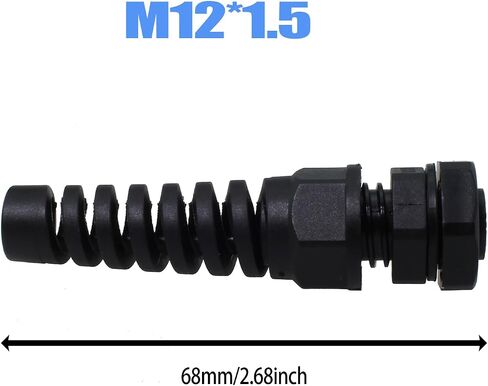 Maxmoral 10PCS PG7 Waterproof Nylon Cable Gland 3MM to 6.5MM Line Hole Black Adjustable Locknut with Strain Relief for Cable Fixing and Junction Box Connection and Switchboard in Saudi Arabia
