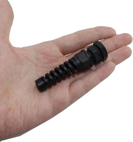Maxmoral 10PCS PG7 Waterproof Nylon Cable Gland 3MM to 6.5MM Line Hole Black Adjustable Locknut with Strain Relief for Cable Fixing and Junction Box Connection and Switchboard in Saudi Arabia