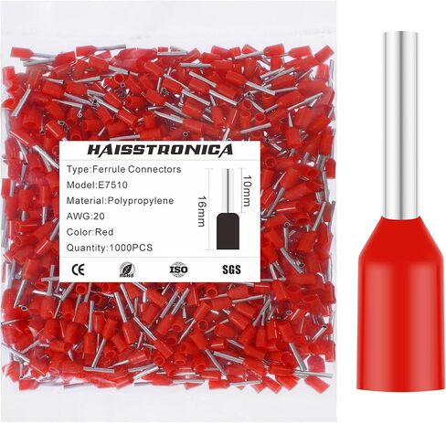 haisstronica Wire Ferrules Connectors Kit - 5000PCS AWG22-7 12 Sizes Pin Terminal Ends Assorted in Package, Insulated Cord Pin Ends Ferrule Connectors Used for Crimp in Wiring Electrical Projects in Saudi Arabia