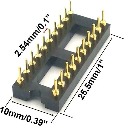 Gold-Plated 20 pcs ArduEZtw DIP-6 pins Round Hole IC Socket Adaptor 2.54mm Pitch 7.6 Row Pitch 2 Row Round Pins Soldering (DIP-6 pins) in Saudi Arabia