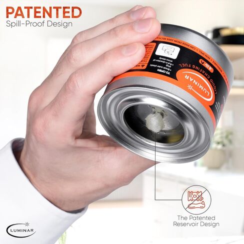 Luminar Resealable-Wick Chafing Fuel Cans, 24 Pack, 2 Hour - Premium Quality Burners for Food Warmers - No More Spills, Waste, or Hassle - Perfect for Convenient, and Long-Lasting Event Catering in Saudi Arabia