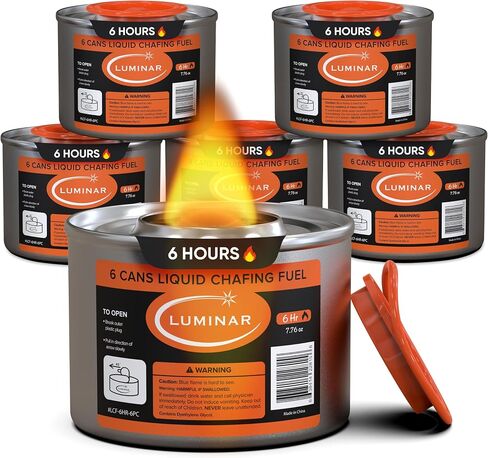 Luminar Resealable-Wick Chafing Fuel Cans, 24 Pack, 2 Hour - Premium Quality Burners for Food Warmers - No More Spills, Waste, or Hassle - Perfect for Convenient, and Long-Lasting Event Catering in Saudi Arabia