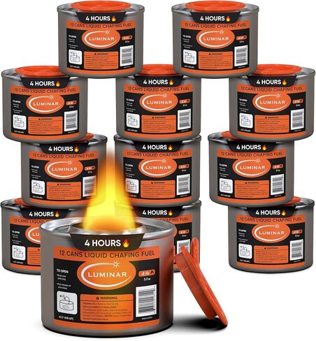 Luminar Resealable-Wick Chafing Fuel Cans, 24 Pack, 2 Hour - Premium Quality Burners for Food Warmers - No More Spills, Waste, or Hassle - Perfect for Convenient, and Long-Lasting Event Catering in Saudi Arabia