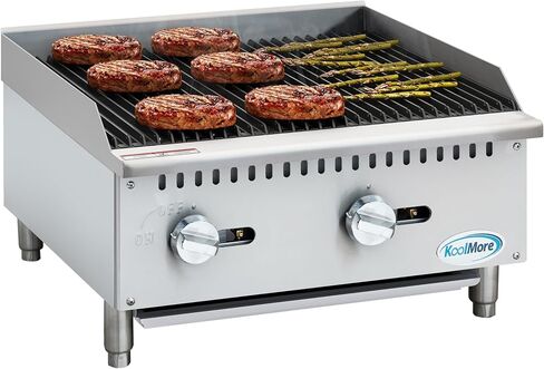 KoolMore 24 in. Commercial 2-Burner Natural Gas Charbroiler with 60,000 BTU in Stainless-Steel, ETL Listed(KM-GCB2-24M) in Saudi Arabia