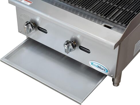 KoolMore 24 in. Commercial 2-Burner Natural Gas Charbroiler with 60,000 BTU in Stainless-Steel, ETL Listed(KM-GCB2-24M) in Saudi Arabia