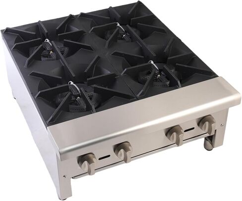 24'' Heavy duty Commercial Hot Plate 4 Burner Countertop Natural or Propane gas Restaurant Equipment for Soups BTU-112000 in Saudi Arabia