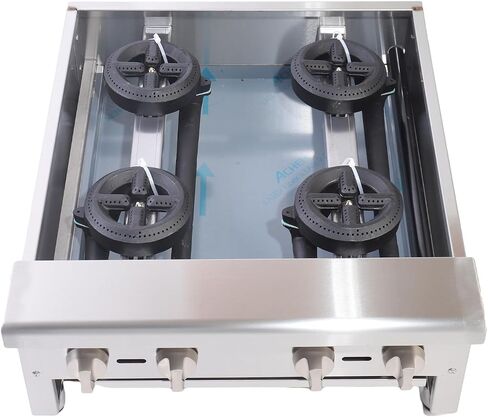 24'' Heavy duty Commercial Hot Plate 4 Burner Countertop Natural or Propane gas Restaurant Equipment for Soups BTU-112000 in Saudi Arabia