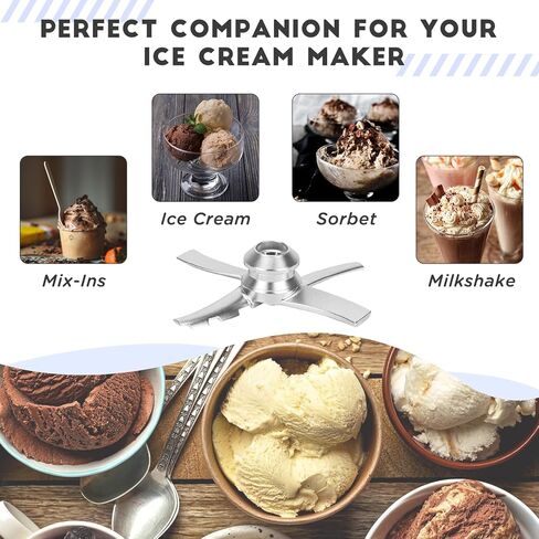 شفرة مجداف بديلة لصانعات الآيس كريم من سلسلة Ninja Creami NC300 - مصنوعة من الفولاذ المقاوم للصدأ الآمن غذائيًا - شفرات مزدوجة النوع - تتضمن موديلات NC301، NC299AMZ، NC300، CN301CO، NC300C والمزيد in Kuwait