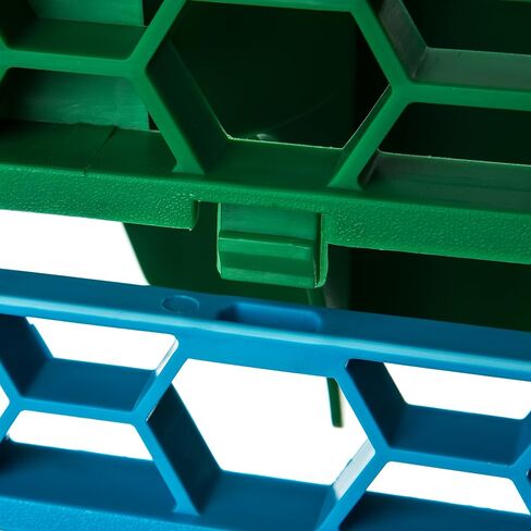Carlisle FoodService Products REW30L14 OptiClean NeWave Polypropylene 30-Compartment Long Glass Rack with 4 Extenders, 19-3/4" Length x 19-3/4" Width, Blue (Case of 4) in Saudi Arabia