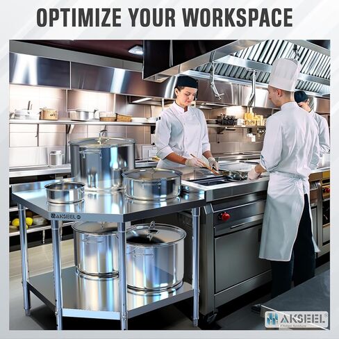 Corner Stainless Steel Work Table - Food Prep Tables for Commercial Kitchen - NSF Metal Heavy Duty Workbench with Backsplash - Cooking Chef Work Bench for Restaurant - 36"x36" Working Station in Kuwait