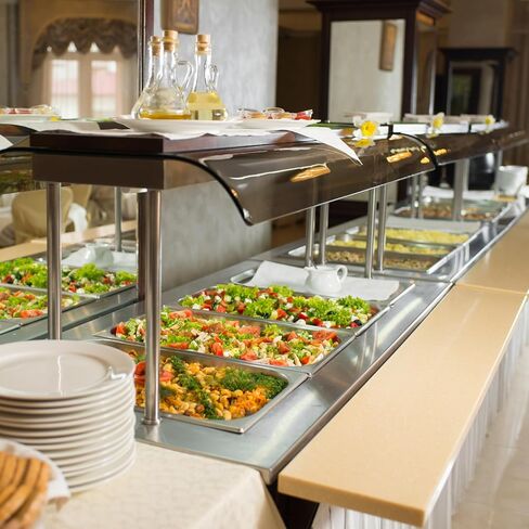 Steam Table Pan Set, Full Size, 1-1/4" Deep, Anti-Jam, 24 Gauge, 18/8 Stainless Steel, NSF, Dishwasher Safe, (Set of 6) in Saudi Arabia