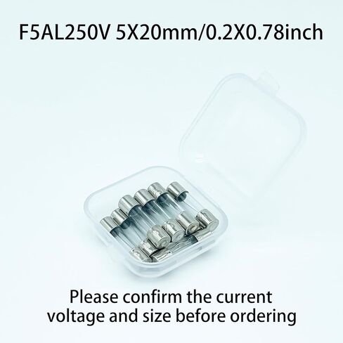فيوز ضربة سريعة F3AL250V 5 × 20 مم حزمة من 10 فيوز زجاجي 3A 3Amp 250V صمامات زجاجية 0.2 × 0.78 بوصة in Kuwait