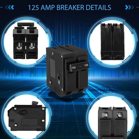 2024 ترقية 125 أمبير قاطع، مناسب لقاطع Eaton B-r2125 مزدوج القطب 125 أمبير، 120/240 فولت، قاطع دائرة مقولب قياسي، قاطع دائرة قابل للتبديل بقطبين 125 أمبير in Kuwait