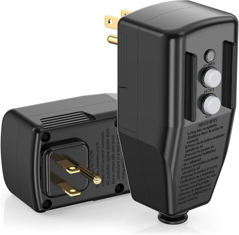 GFCI-Replacement-Plug، مجموعة SHIYAN GFCI البديلة المكونة من 3 شوكات مع حماية سلامة مقاطعة دائرة الخطأ الأرضي لمضخة حمام السباحة، وغسالة ضغط الطاقة، ومكيف الهواء، ومجفف الشعر، أسود in Saudi Arabia