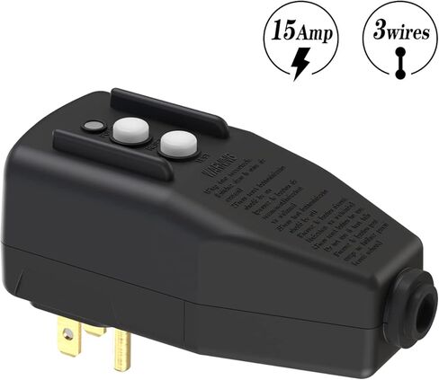 GFCI-Replacement-Plug، مجموعة SHIYAN GFCI البديلة المكونة من 3 شوكات مع حماية سلامة مقاطعة دائرة الخطأ الأرضي لمضخة حمام السباحة، وغسالة ضغط الطاقة، ومكيف الهواء، ومجفف الشعر، أسود in Saudi Arabia