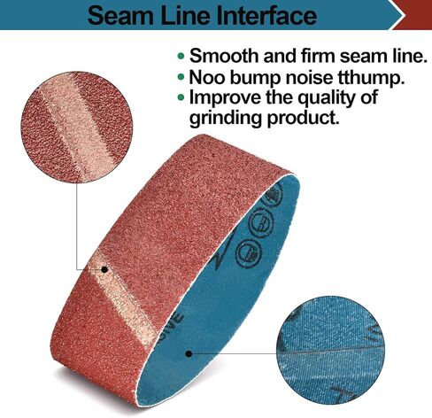 18 قطعة من أحزمة الصنفرة مقاس 3 × 18 بوصة، 40/80/120/150/240/400 ورق صنفرة من أكسيد الألومنيوم لصنفرة الحزام وتلميع الطلاء المعدني لأعمال النجارة in Kuwait