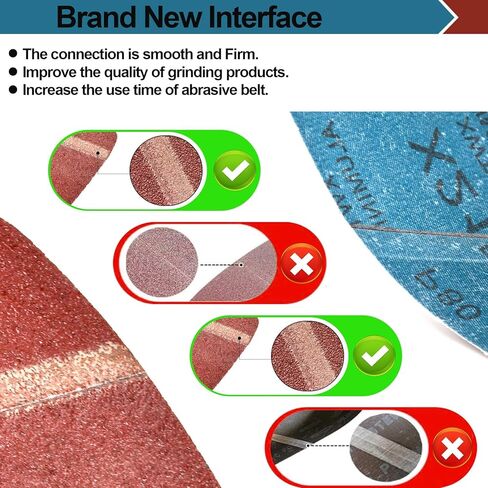 18 قطعة من أحزمة الصنفرة مقاس 3 × 18 بوصة، 40/80/120/150/240/400 ورق صنفرة من أكسيد الألومنيوم لصنفرة الحزام وتلميع الطلاء المعدني لأعمال النجارة in Kuwait