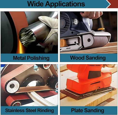 18 قطعة من أحزمة الصنفرة مقاس 3 × 18 بوصة، 40/80/120/150/240/400 ورق صنفرة من أكسيد الألومنيوم لصنفرة الحزام وتلميع الطلاء المعدني لأعمال النجارة in Kuwait