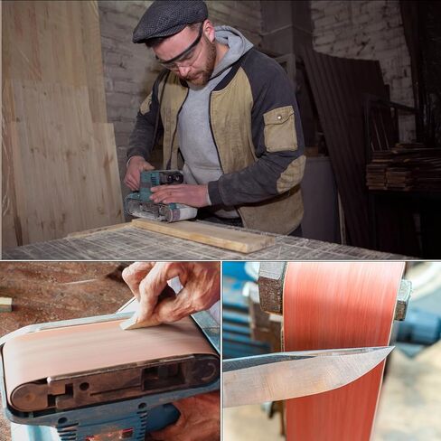 18 قطعة من أحزمة الصنفرة مقاس 3 × 18 بوصة، 40/80/120/150/240/400 ورق صنفرة من أكسيد الألومنيوم لصنفرة الحزام وتلميع الطلاء المعدني لأعمال النجارة in Kuwait