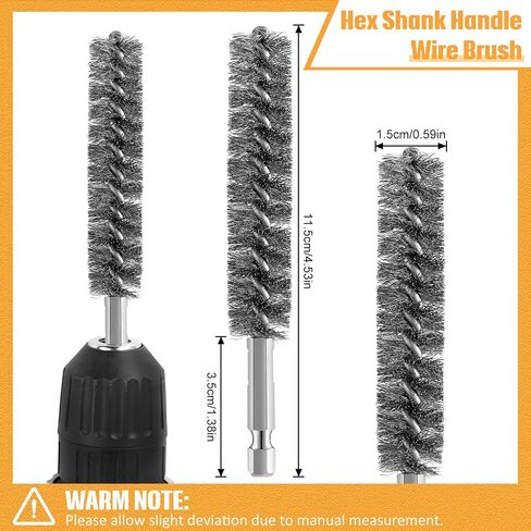 Geiserailie Bore Brush Bristles Wire Brush for Power Drill Cleaning Wire with Hex Shank Handle for Power Drill Cleaning (40 Pieces,Stainless Steel) in Kuwait