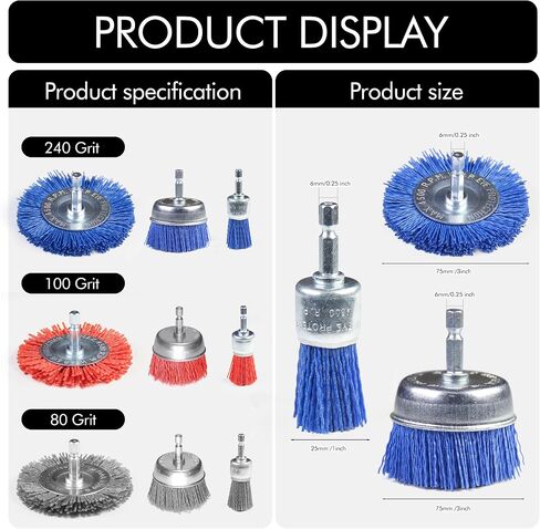 JKINGS Wire Wheel Brush Set for Drill with 1/4 Inch Shank, Aggressive & Indestructible for Cleaning Rust/Corrosion/Paint, Deburring (Pack of 14, Coated Brass & Carbon Steel) in Saudi Arabia