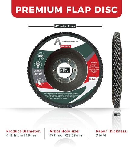 Flap Discs 4 1/2 for Angle Grinder, High-Density Abrasive Flap Sanding Discs for Angle Grinder, Flap Grinding Wheel T29 for Stock, Rust Removal, Finishing, and Grinding Metal & Wood Pack of 10 in Saudi Arabia