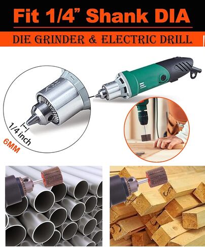 1/4" Shank Flap Wheel Sander Set 8Pcs, 8 Size Flapper Wheel 80 Grit | Long-Lasting Cylindrical Shape Sanding Wheel for Removing and Polishing Rust Paint 60/80/120/240/320 Grits in Saudi Arabia