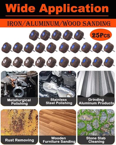1/4" Shank Flap Wheel Sander Set 8Pcs, 8 Size Flapper Wheel 80 Grit | Long-Lasting Cylindrical Shape Sanding Wheel for Removing and Polishing Rust Paint 60/80/120/240/320 Grits in Saudi Arabia