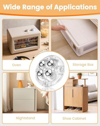 عجلات ذاتية اللصق - عجلة عالمية دوارة 360 درجة، محمل نقل كروي صغير لأجهزة المطبخ الصغيرة، صندوق تخزين، سلة المهملات (مع 4 محامل كروية، أسود، 8 قطع) in Kuwait