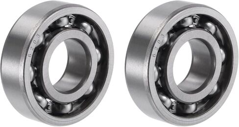 uxcell 6203 Deep Groove Ball Bearings 17mm Bore 40mm OD 12mm Thick CN Open Type Chrome Steel 2pcs in Kuwait