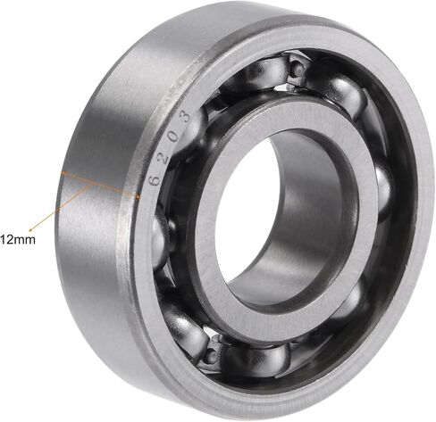 uxcell 6203 Deep Groove Ball Bearings 17mm Bore 40mm OD 12mm Thick CN Open Type Chrome Steel 2pcs in Kuwait