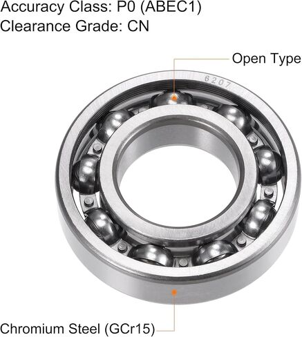 uxcell 6203 Deep Groove Ball Bearings 17mm Bore 40mm OD 12mm Thick CN Open Type Chrome Steel 2pcs in Kuwait